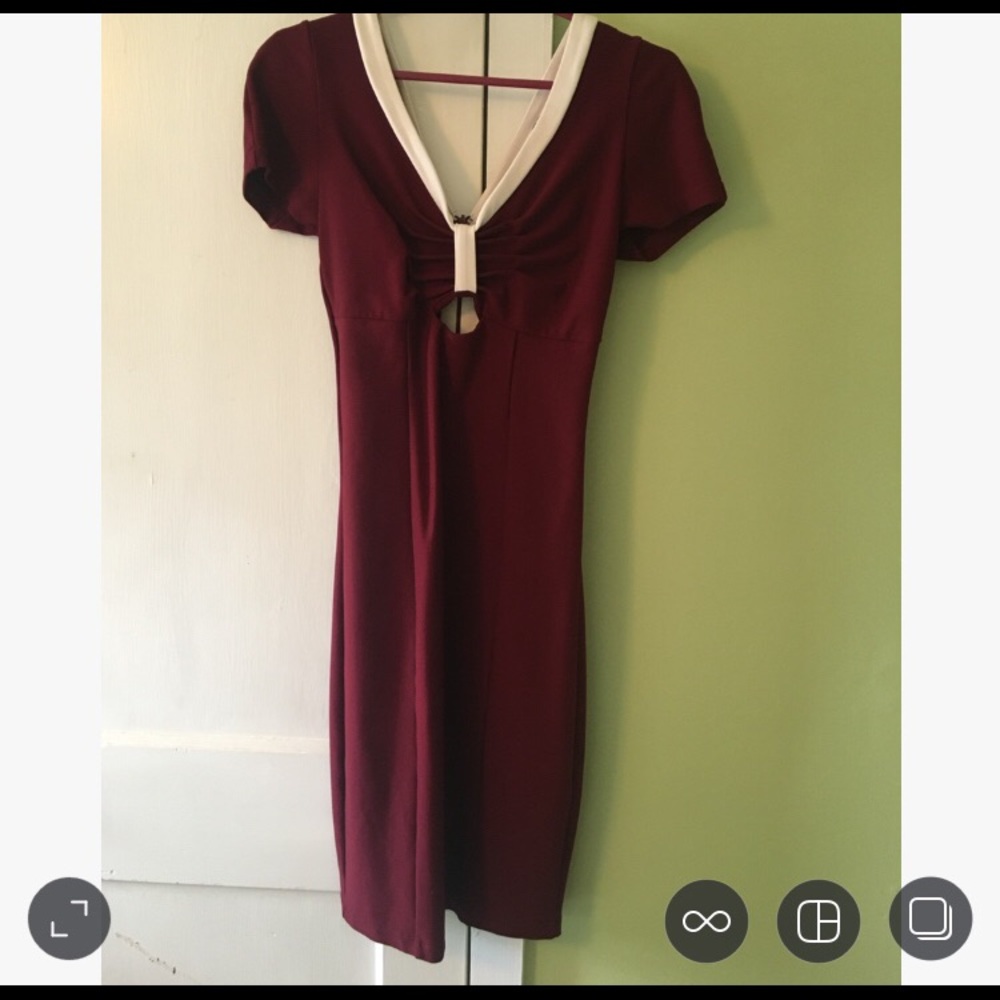 Burgundy Wiggle Dress from Unique Vintage size S